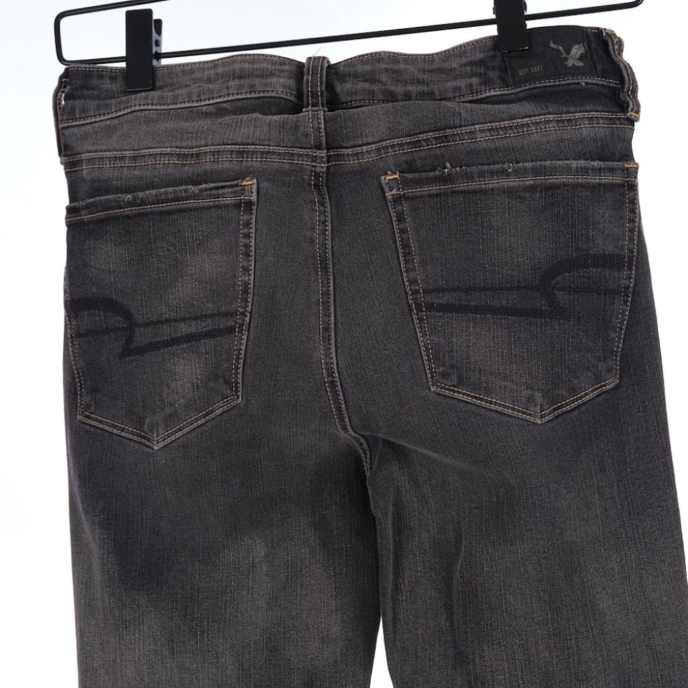 American Eagle Black Hi-Rise Jegging Crop Distressed Jeans 4 - Picture 5 of 7